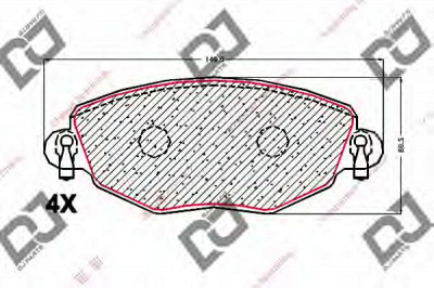 DJ PARTS bp1929 -  Комплект тормозных колодок, дисковый тормоз
